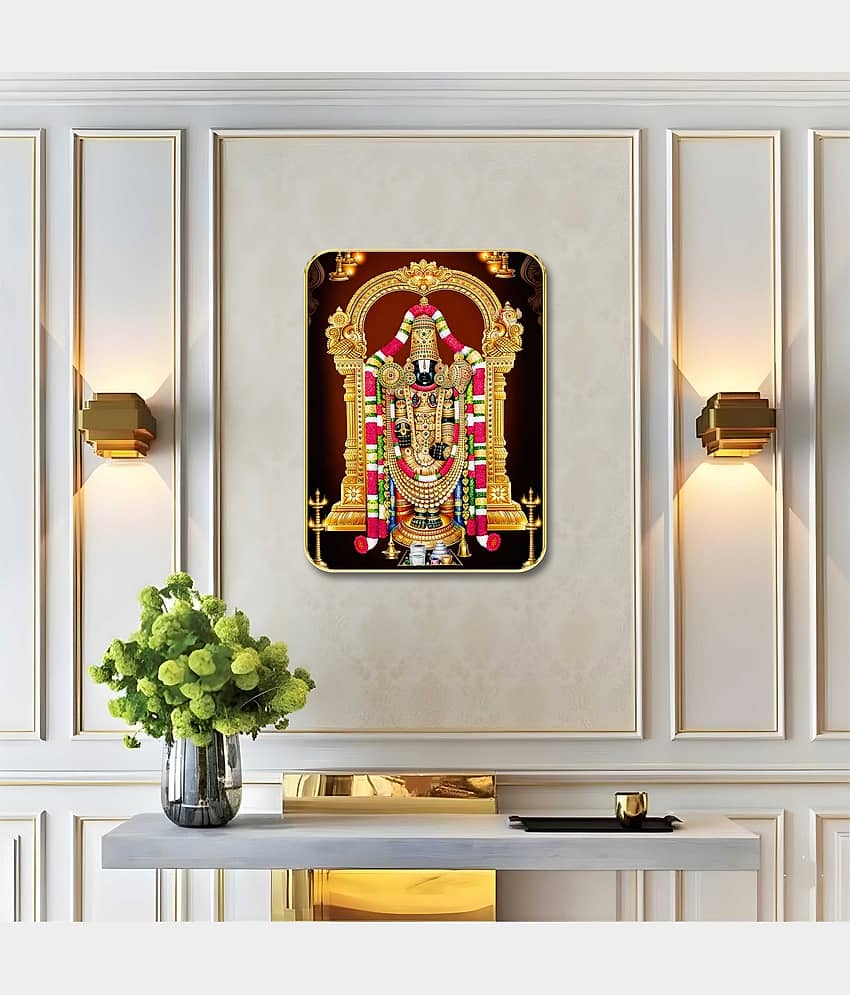 Livin'luxe Tirupati Balaji Venkateswara MDF Wall Art with Table Top Stand & Hole view 2