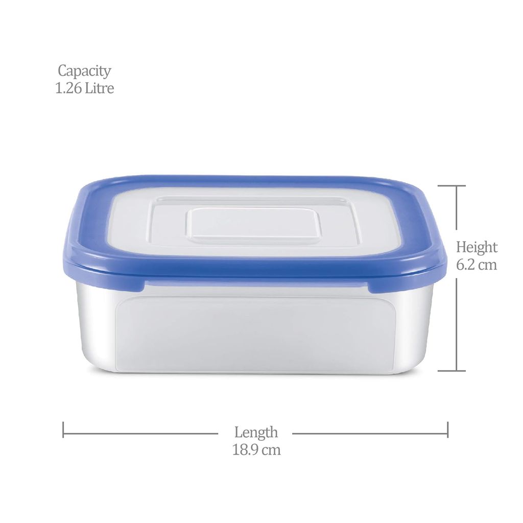 MILTON Stacko 360° 1500 Storage Container, 1.26 Litre, Transparent | Air Tight | BPA Free | Food Grade | Recyclable view 2