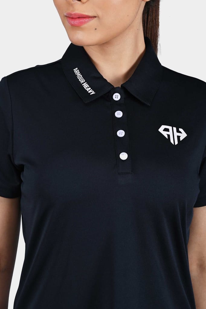 Navy AH Women Polo Shirt view 2