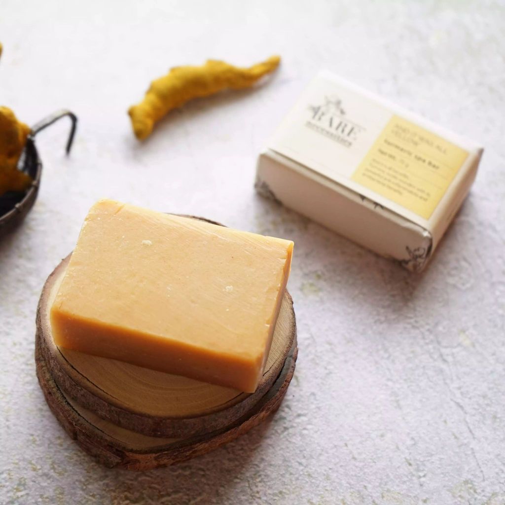 Bare Necessities Handmade Cold Processed Soaps Pack of 4 |Turmeric Glow, Nourishing Rosemary, Refreshing Orange, Exfoliating Annatto | 75g each view 2