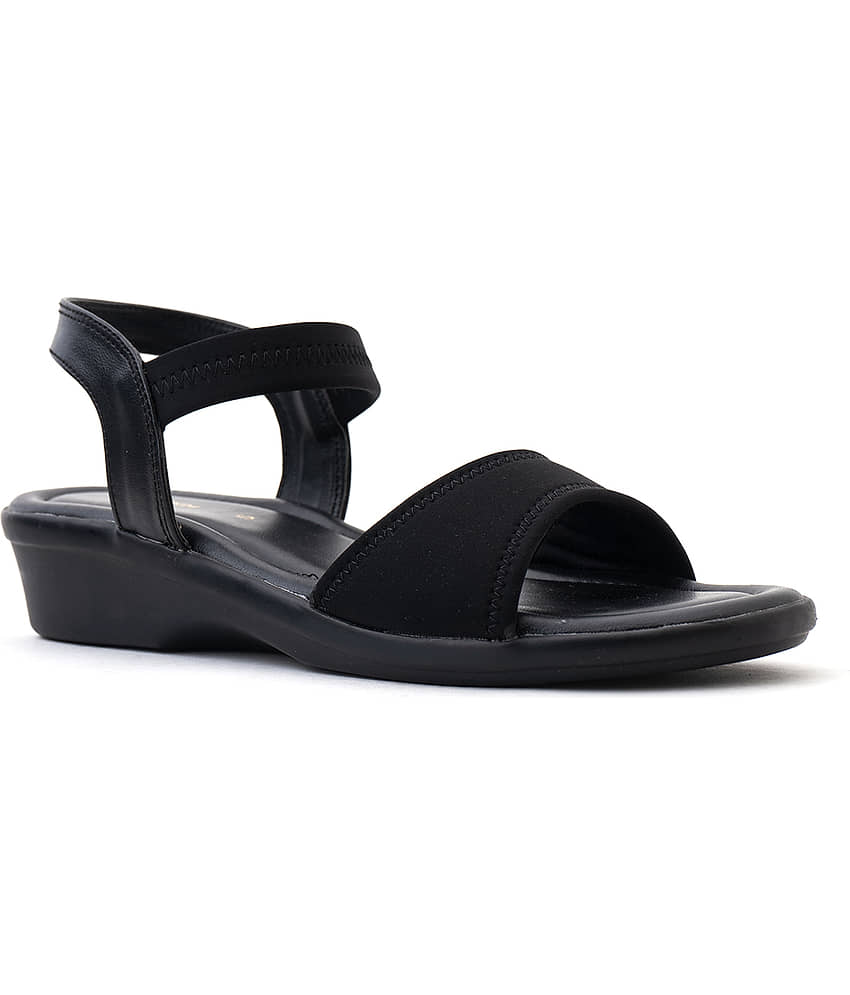 KHADIM Black Women's Sandal Heels view 2
