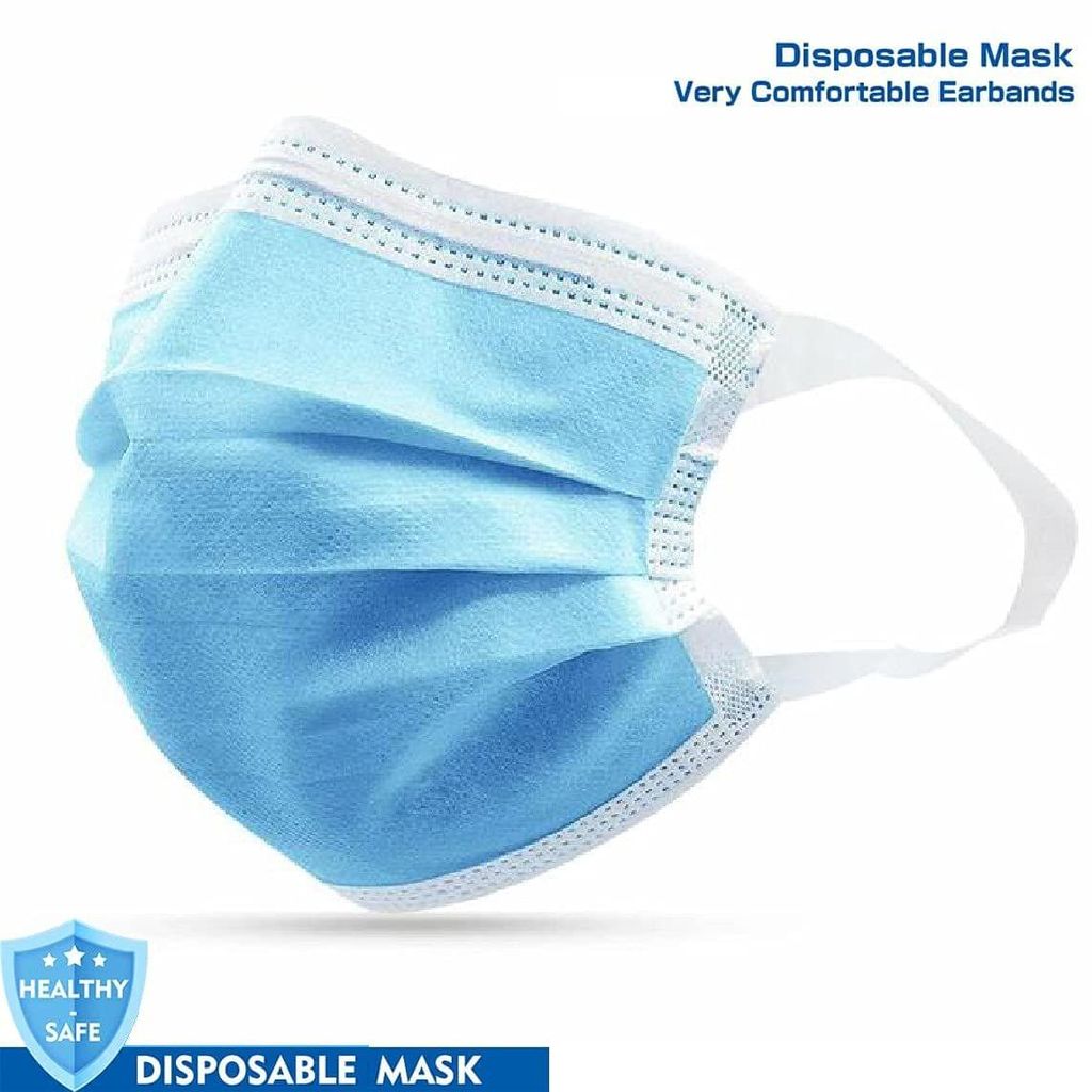 Marc Loire Certified 3 Layered Outdoor Protection Face Mask with Wide Soft loop & inbuilt Nose Clip(Pack of 20) view 2