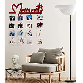 Khush Its Amazing Home Decor Wood Maroon Moments Hanging Photo Display, DIY Picture Photo Frame Collage Set Includes Multi colour Clips view 2
