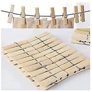 Bamboo Cloth Clip Wooden Clips for Cloths Art Craft (Pack of 20) view 2