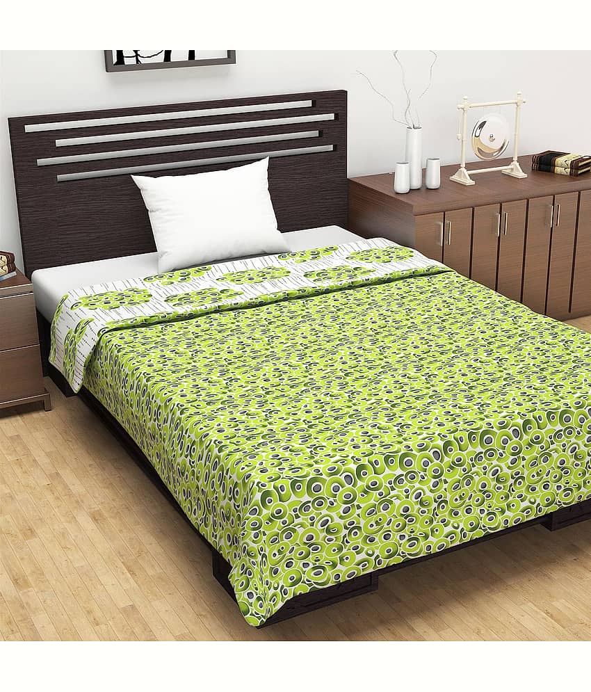 DIVINE CASA Single Polyester Green Floral Dohar view 2
