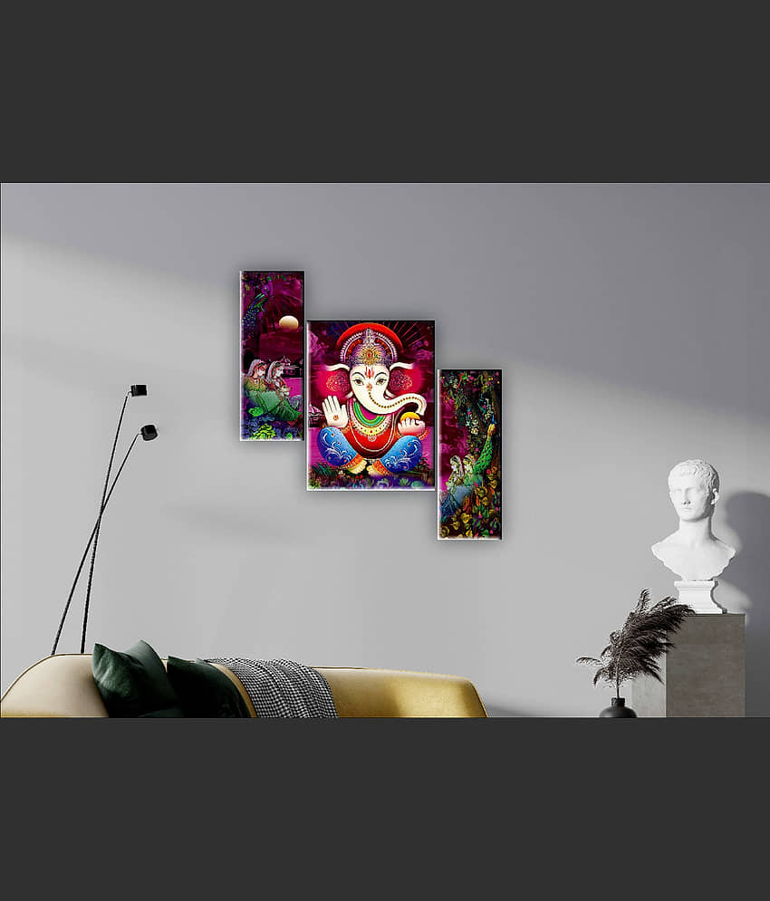 Saf Ganesha modern art MDF Painting Without Frame view 2