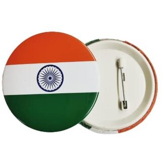 Indian Flag Badge for Republic and Independence Day Mixed Design Metal Plastic Size 4.5 cm Pack of 12 view 2