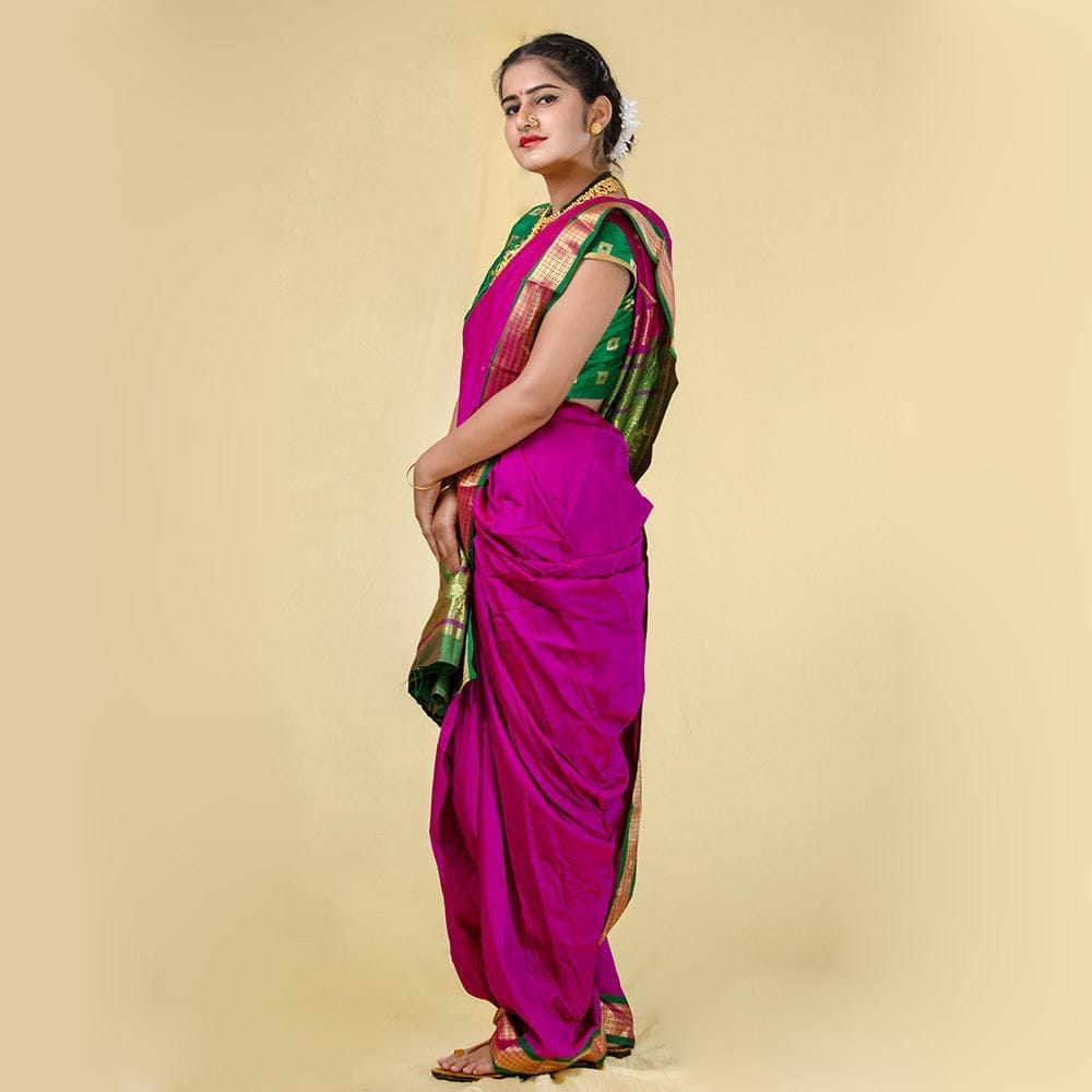 Readymade Pink Nauwari Saree view 2