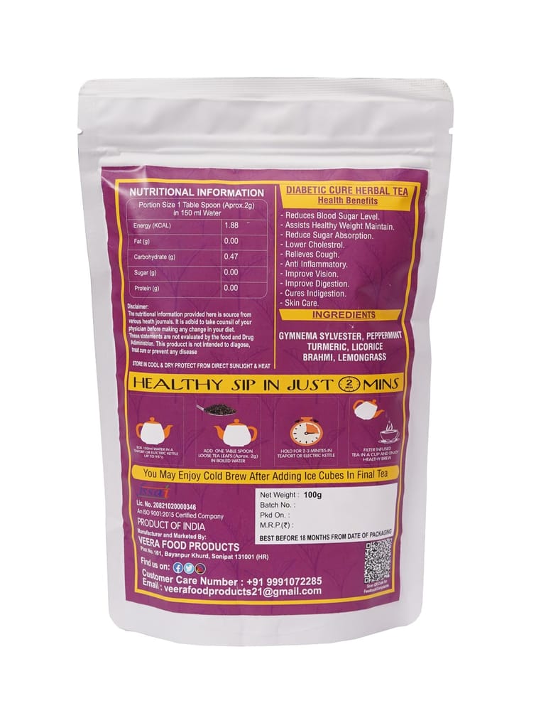 Vedik art Diabetic Cure Herbal Tea (Caffeine free) view 2