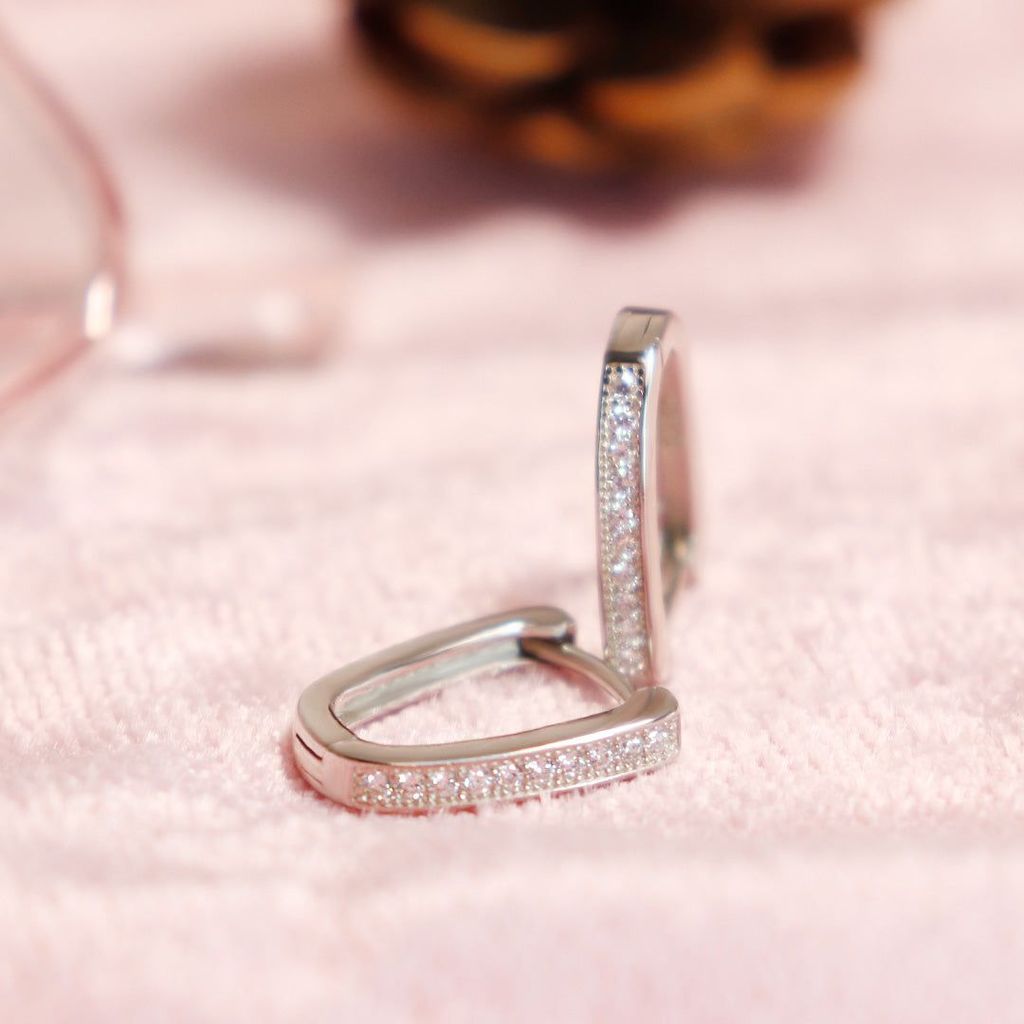 Zarkan Horseshoe Hoop Silver Earrings view 2