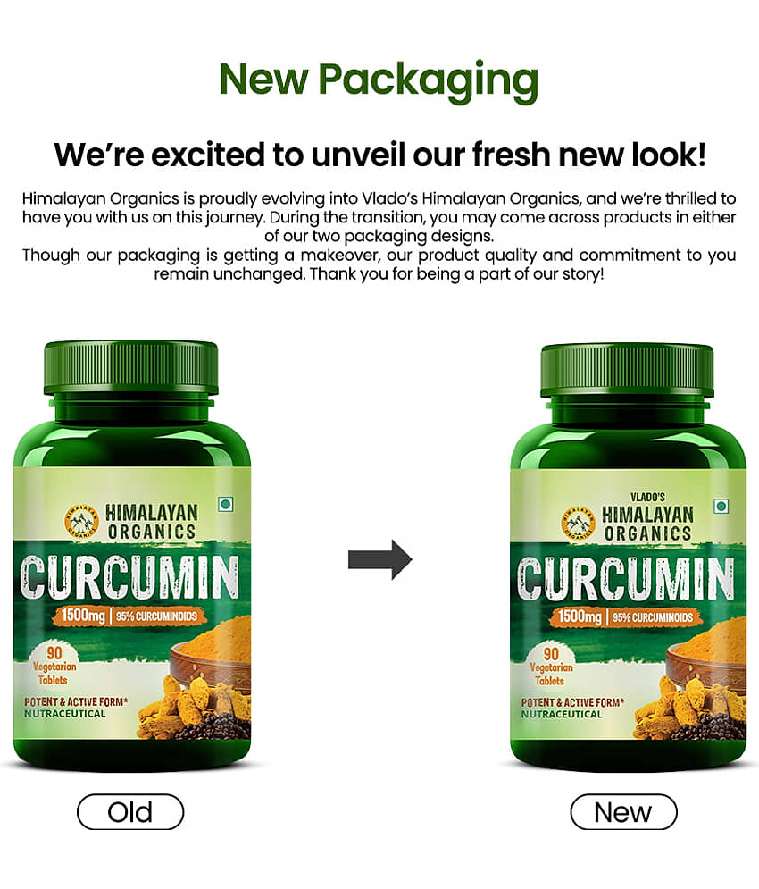 Vlado's Himalayan Organics Curcumin with Bioperine 1500mg with 95% Curcuminoids 90 No.s view 2