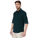 Mufti Green Textured Slim Fit Casual Shirt view 2