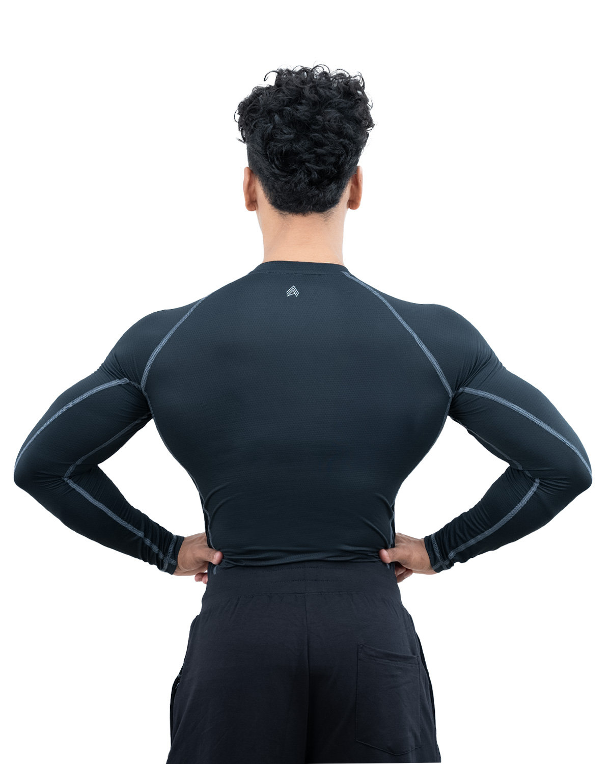 Athflex Men’s Muscle Fit Full Sleeve Textured Compression T-Shirt – Quick Dry, Web Textured Fabric,Superhero Look ,Stretchable Sportswear for Workouts & Fitness - purple/M view 2