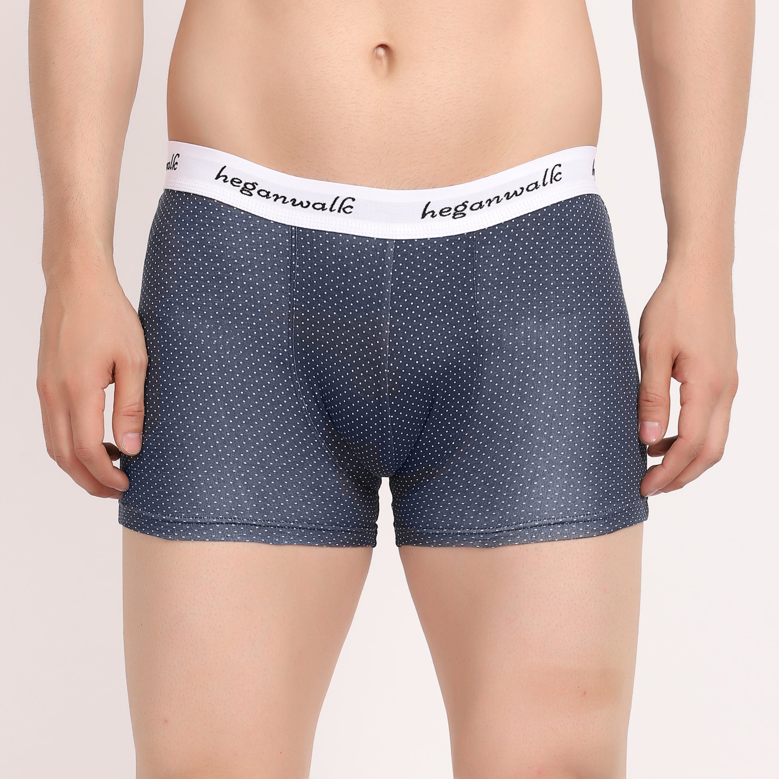 X-BOLD Printed Soft Trunks- Blue/White Dot view 2