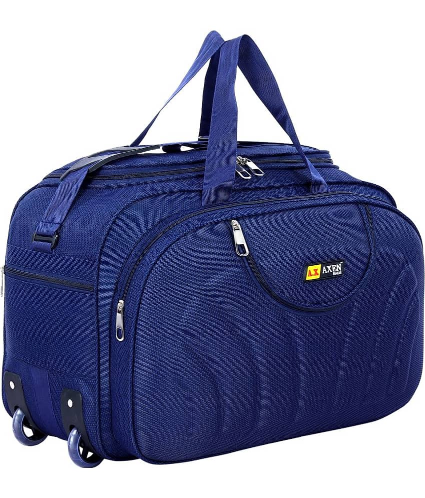 AXEN BAGS - Brown Polyester Duffle Trolley view 2