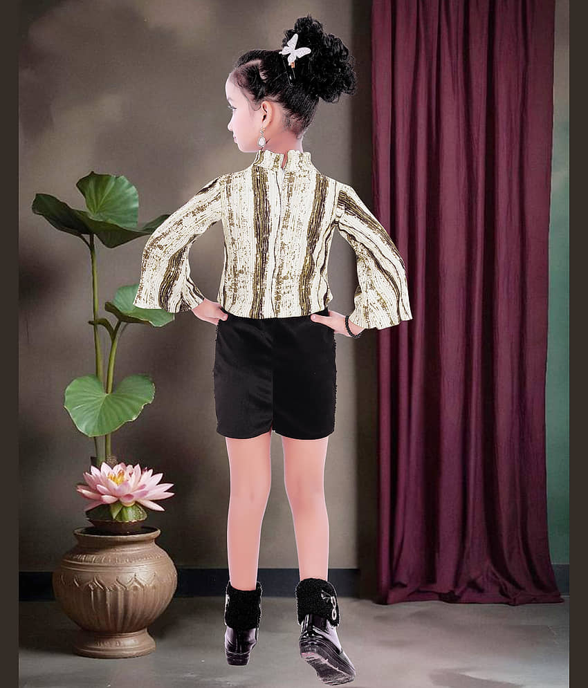 9stiches Cotton Blend Dress For Girls ( Pack of 1 , White & Black ) view 2