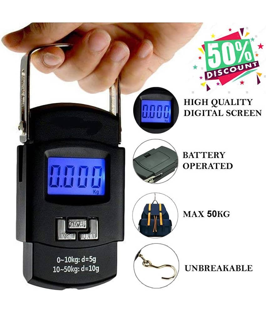 Electronic Digital Multi Purpose Hanging Weighing Scale up to 50Kg A08 Digital Kitchen Weighing Scales Weighing Capacity - 50 Kg