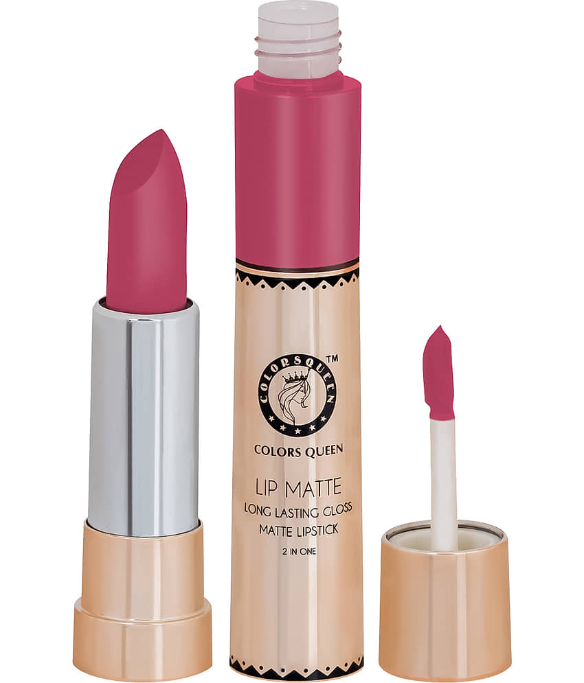 Colors Queen 2 in 1 Matte Finish Water Proof Lipstick Collage Girl (Shade - 43)) view 2
