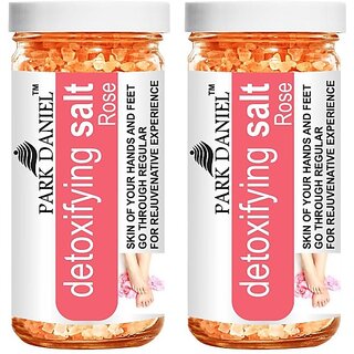 PARK DANIEL Premium Rose Bath Salt- For Rehydrating &amp; Refreshing Skin- Pedicure &amp; Manicure Salt Combo Pack Of 2 Jars of 200 gms(400 gms) (400 g)