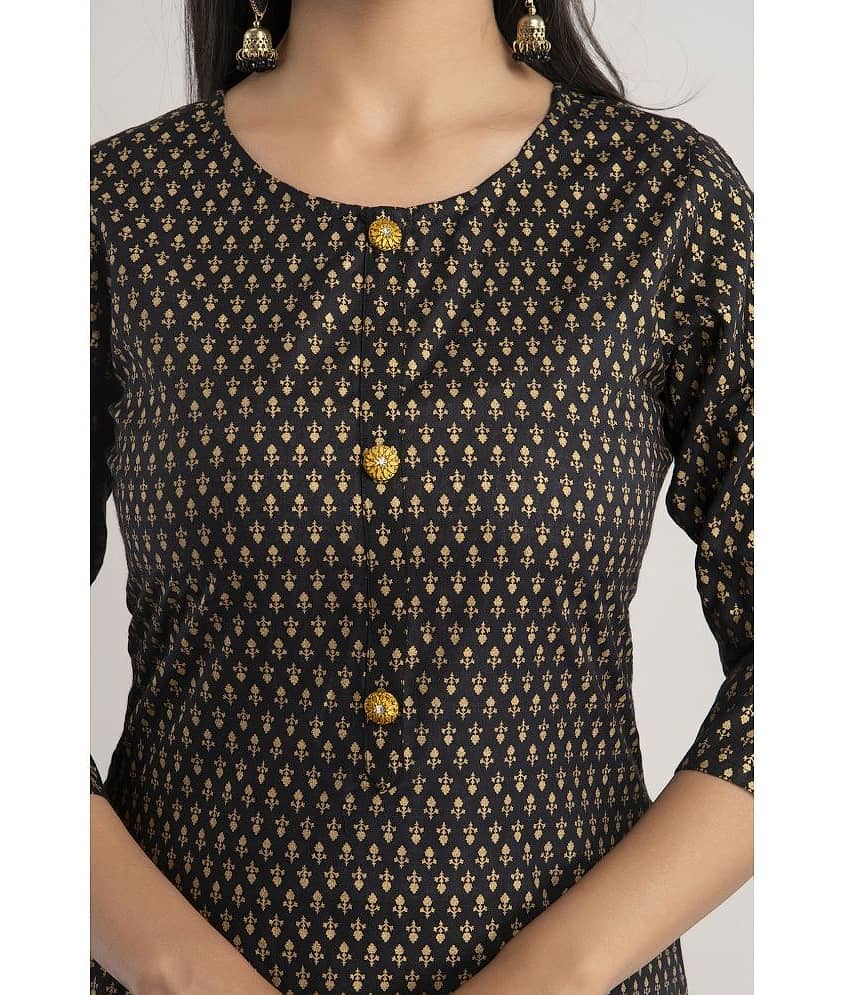 MAUKA - Brown Rayon Women's Straight Kurti ( Pack of 1 ) view 2