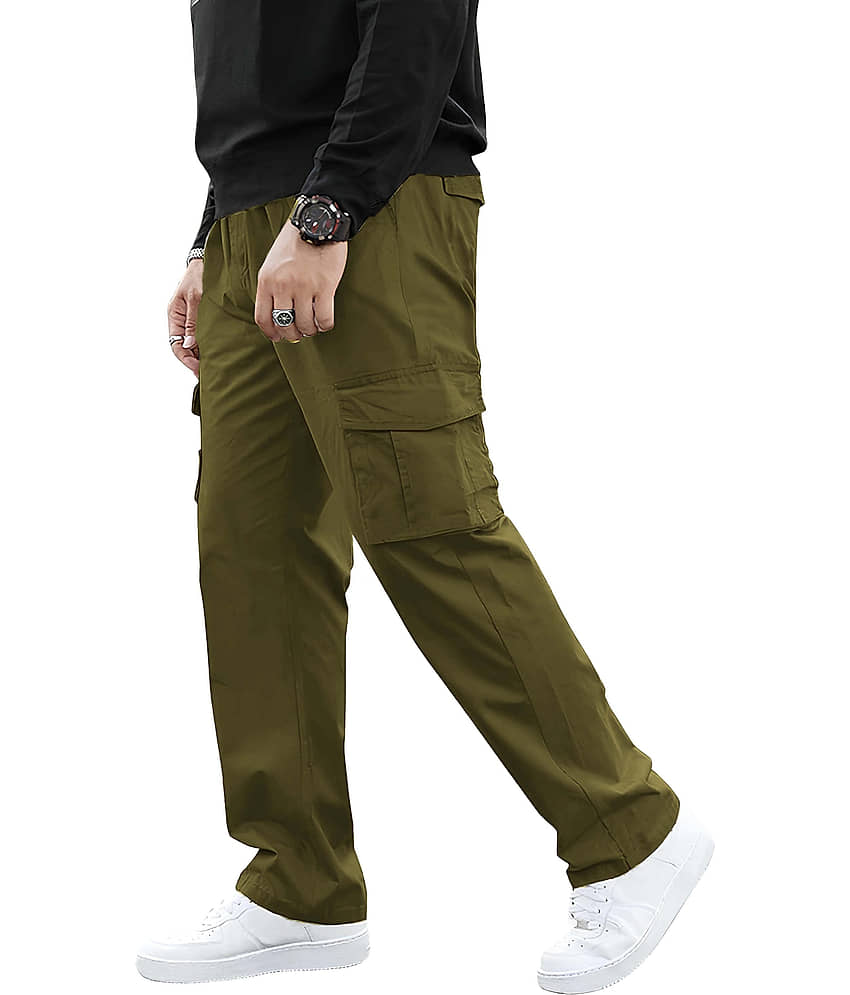 Reoutlook Green Cotton Men's Trackpants ( Pack of 1 ) view 2