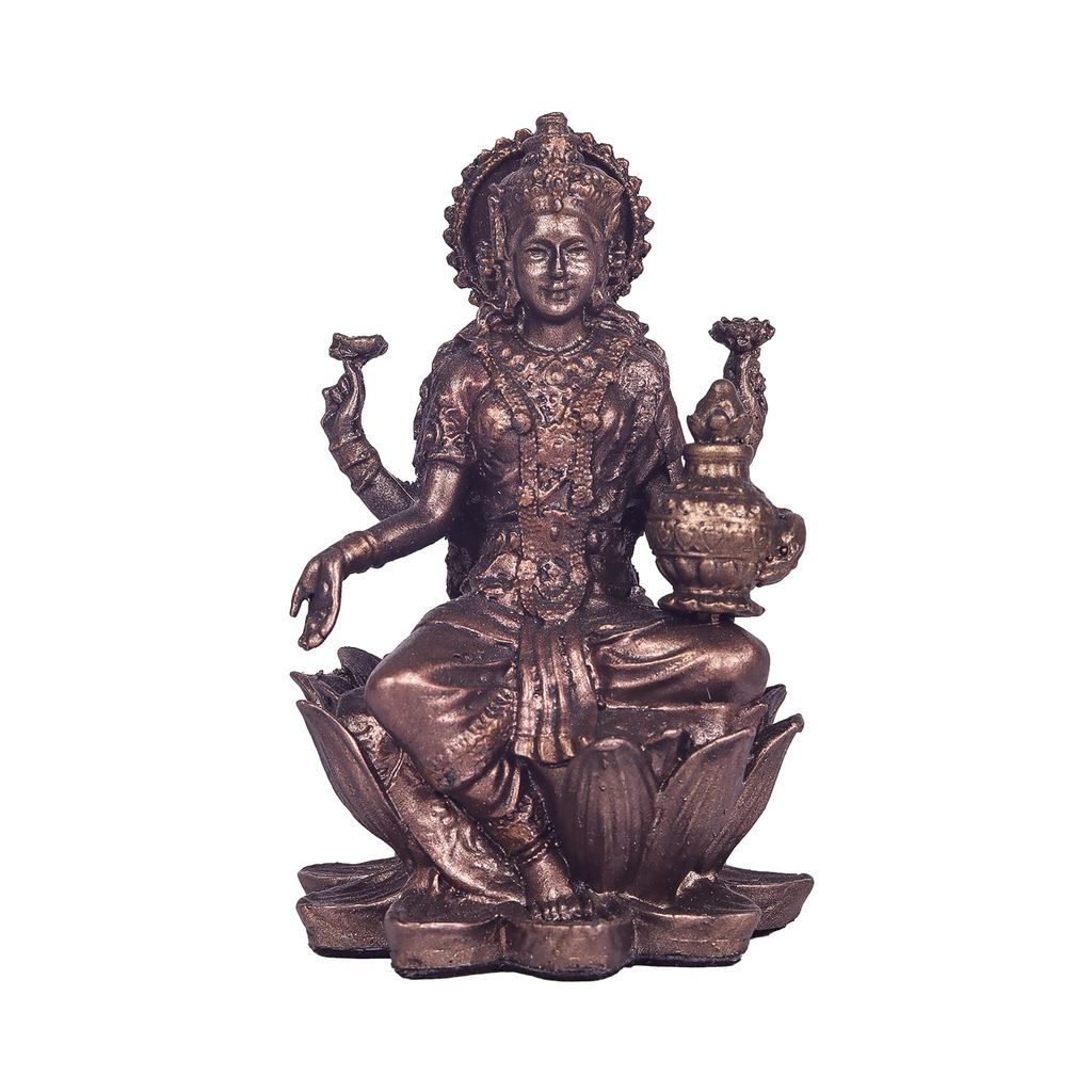 Craftlayout Bronze Finish Resin Maa Lakshmi Murti 3 Inch view 2