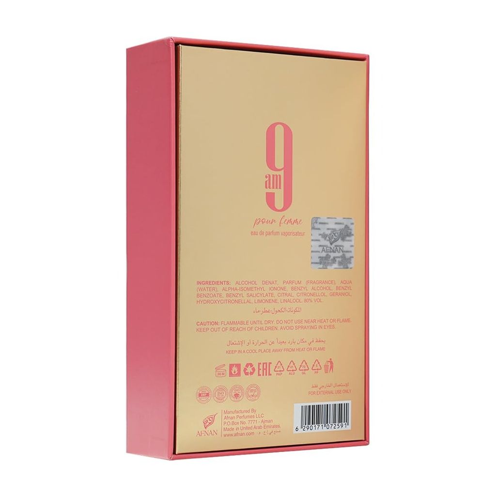 Afnan 9AM Pour Femme Eau de Parfum for Women | 100ML | Fresh & Floral Long-Lasting Fragrance | Elegant Feminine Scent view 2