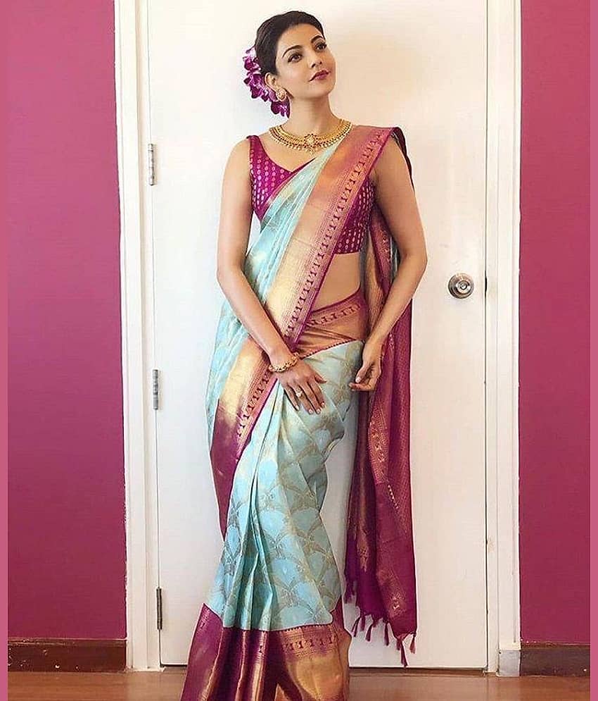 Prijari Art Silk Woven Kanjeevaram Sarees With Unstitched Blouse Piece ( Rama ) view 2