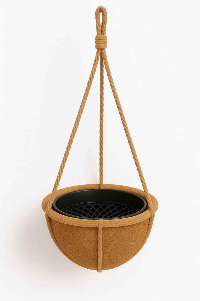 Coconut Husk and Coir Based Hand Crafted Indoor and Balcony Hanging Pot for Sophisticated Plants view 2