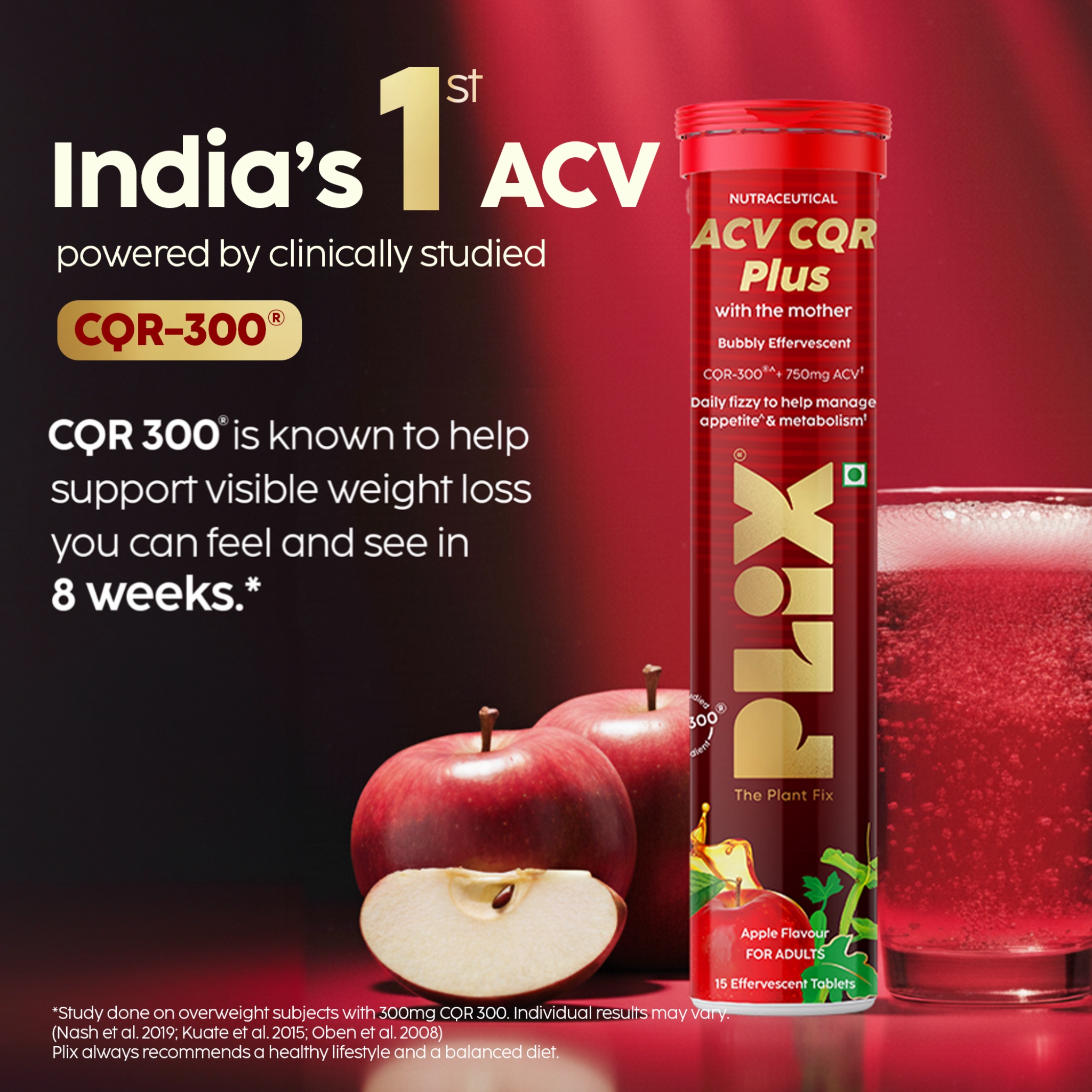 ACV CQR Plus Effervescent for Fat Reduction & Weight Management Pack of 2 view 2