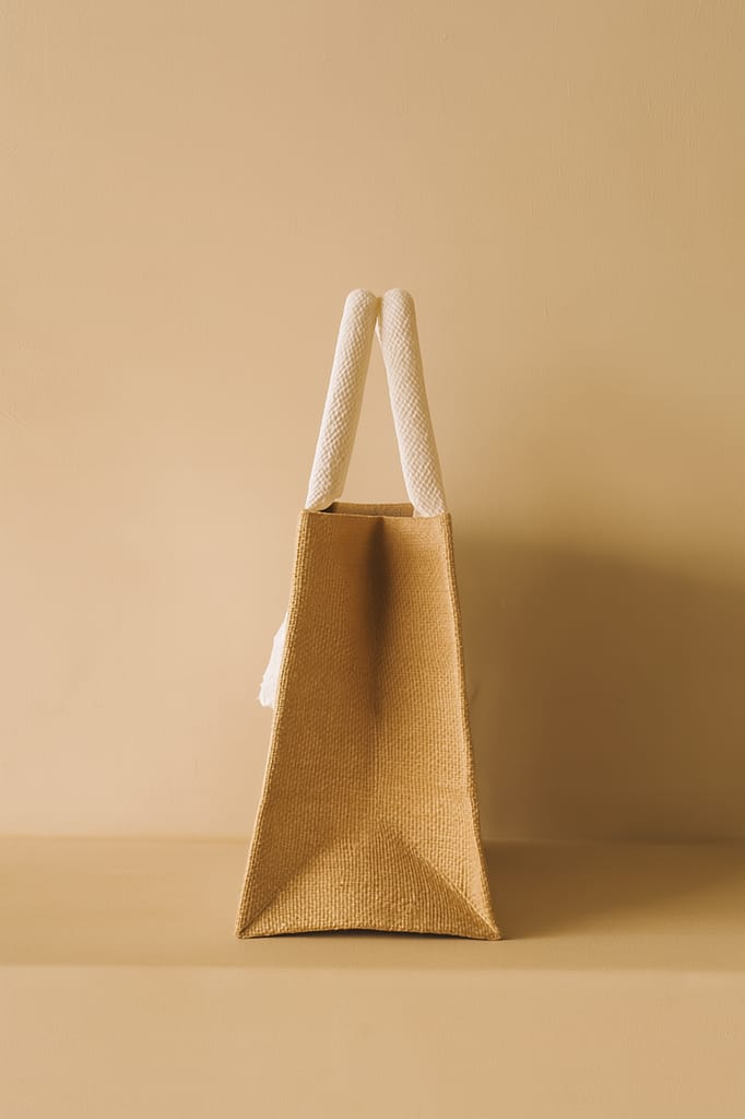 Eco-Friendly Natural Jute Tote Bag with Cotton Handles view 2