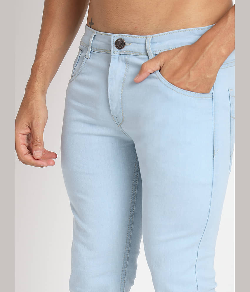 RAGZO Slim Fit Cuffed Hem Men's Jeans - Light Blue ( Pack of 1 ) view 2