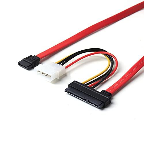 SATA 22pin 7+15pin Female to SATA Female Cable with Molex IDE 4Pin Power Cable (30cm) view 2