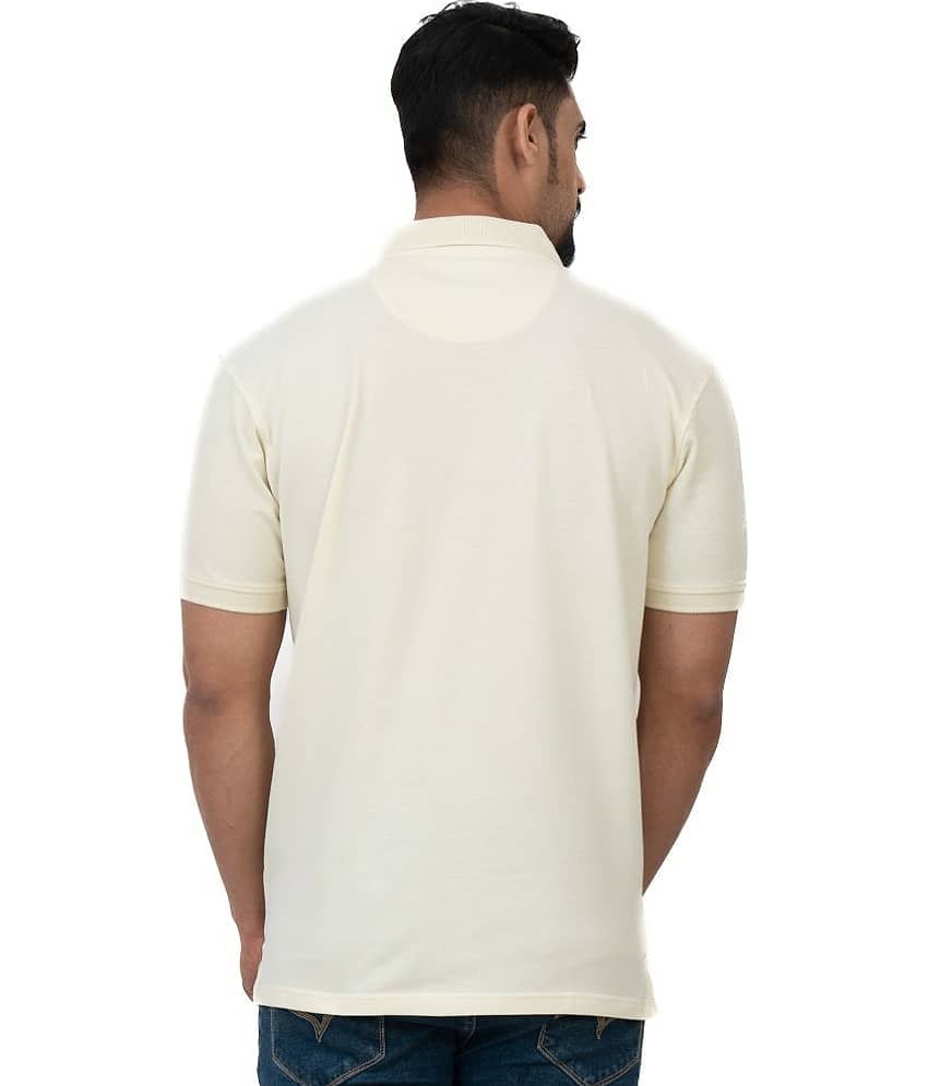 Cotstyle Pack of 1 Cotton Blend Regular Fit Solid Half Sleeves Men's Polo T Shirt ( Yellow ) view 2