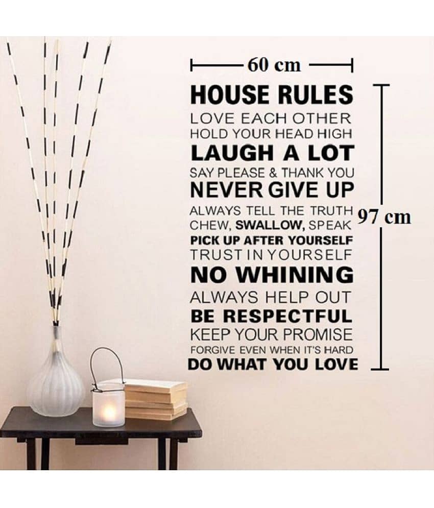 Asmi Collection Motivational Quotes for House Rules Wall Sticker ( 97 x 60 cms ) view 2
