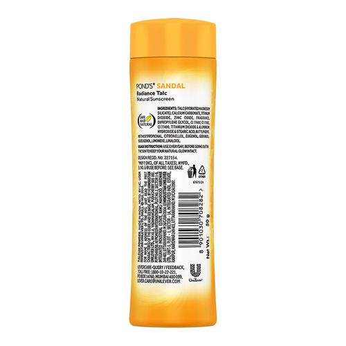 Pond's Talc Natural - Sandal Radiance, 50 gm Bottle view 2