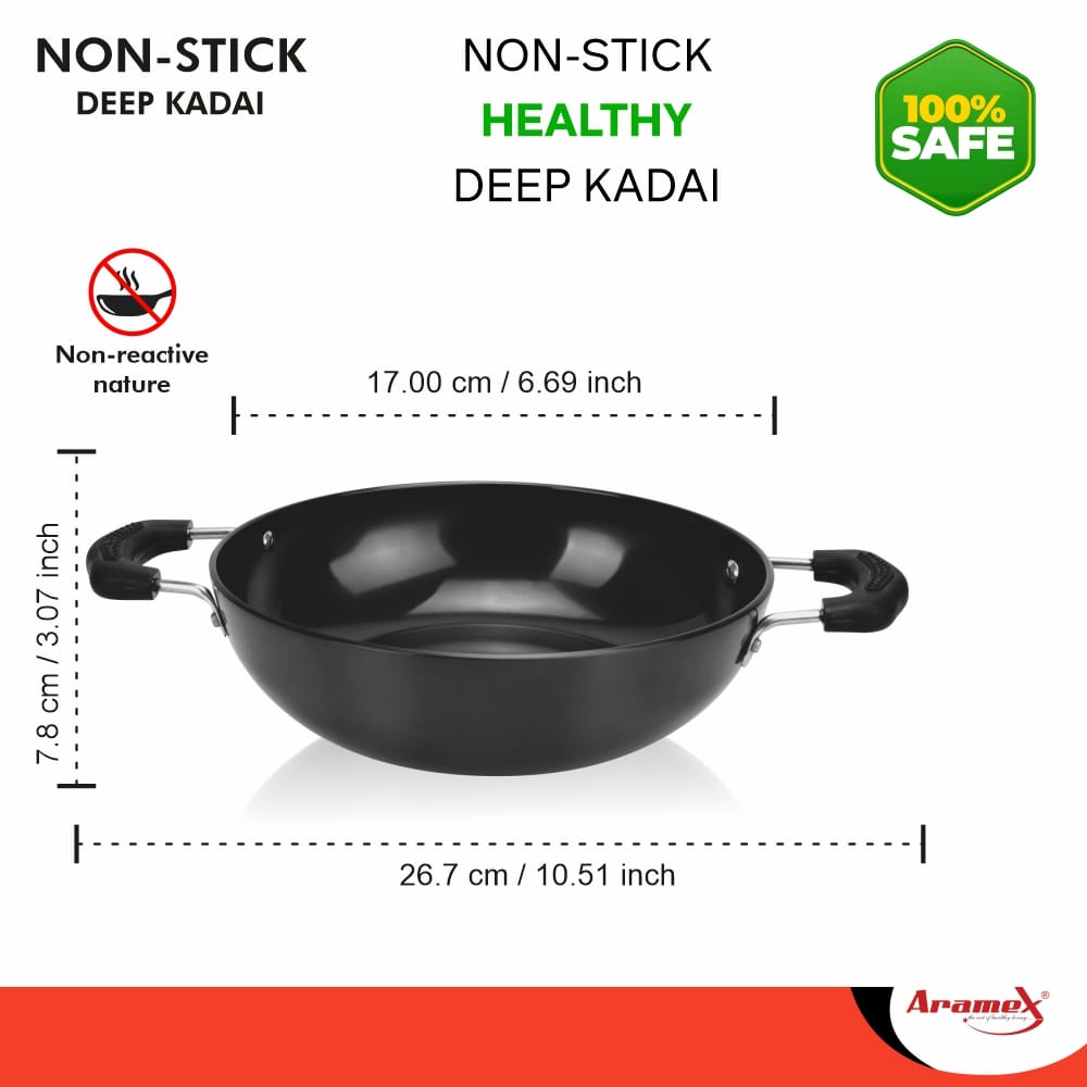 Aramex Non Stick Kadai 17cm view 2