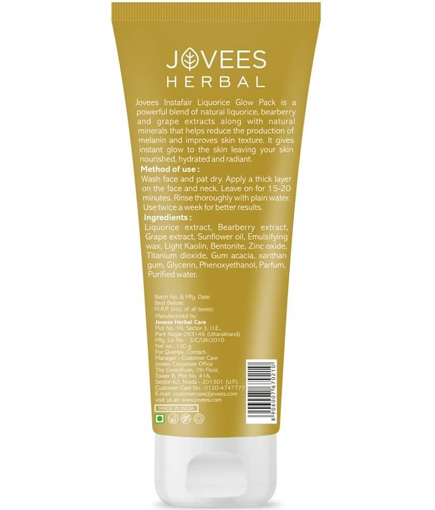 Jovees Herbal Insta Fair Liquorice Pack For Brighter Glowing Skin All Skin Types, 120gm, (Pack of 1) view 2