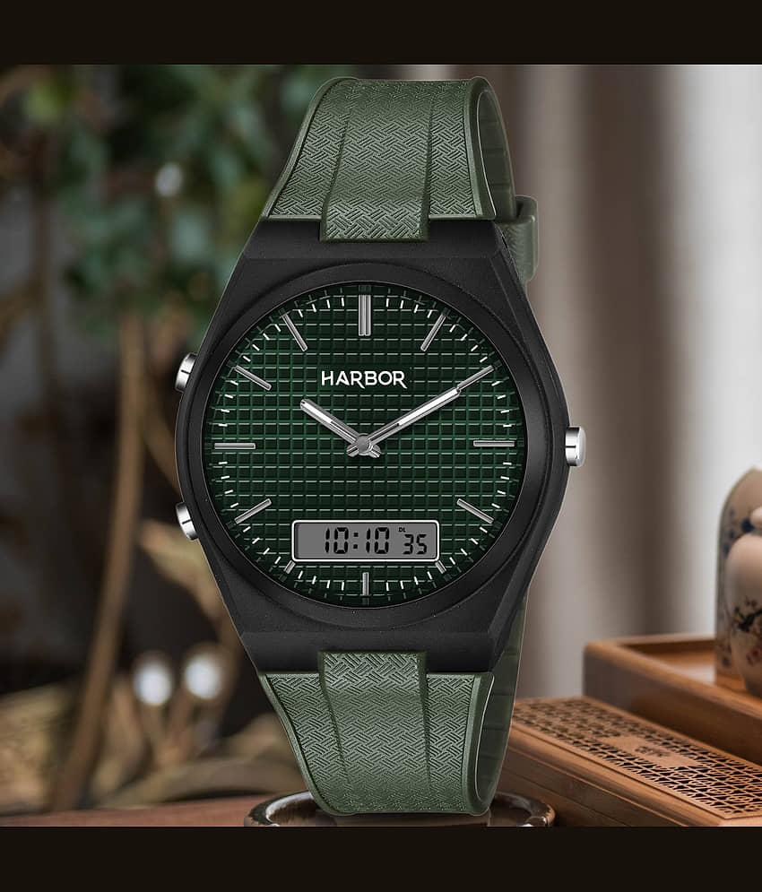 Harbor Green PU Analog-Digital Men's Watch