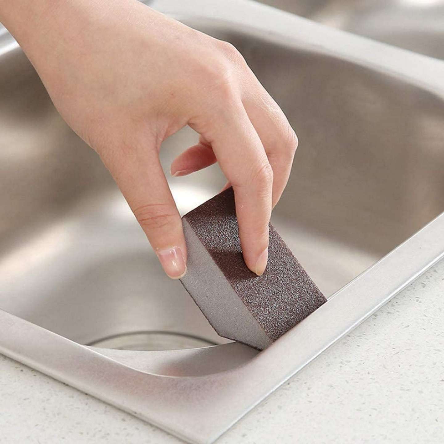 Emery Magic Brown Sponge Deep Cleaner of Kitchen Tools, Gas Stove, Utensils (MOQ 2 Pcs) Color - Multicolor, Size - Medium view 2