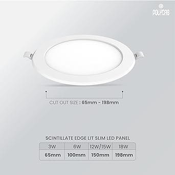 Polycab 6W LED Panel Light Scintillate Edge Slim Round Smart Offers Bright Lumination Long Lifespan No Harmful Radiation pack of 2 view 2