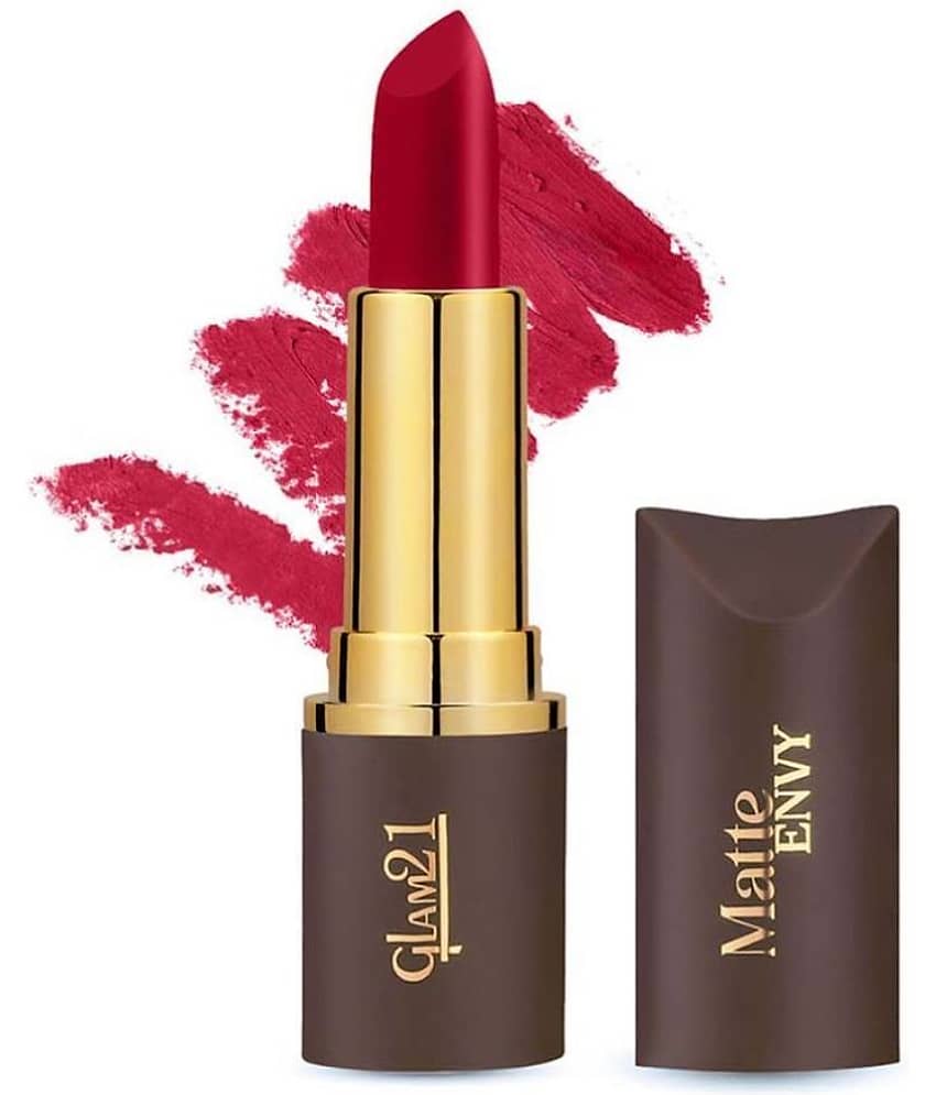 Glam21 Matte Envy Lipstick With Longlasting 24 Intense Colours & Creamy Texture 3.5gm Red Merlot-03 view 2