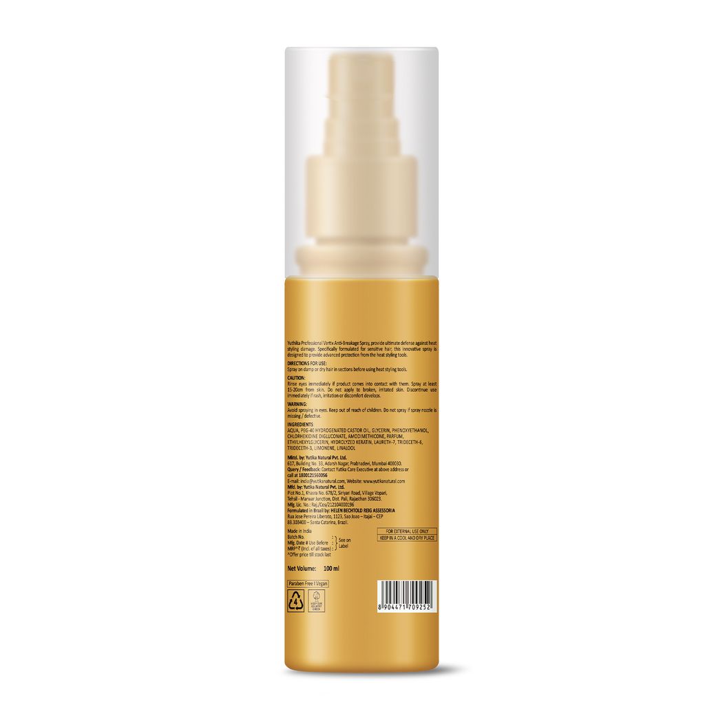 Yuthika Professional Vertix Anti Breakage Hair Spray 100ml, Hydrolyzed Keratin Hair Spray for Chemically Treated Hair view 2