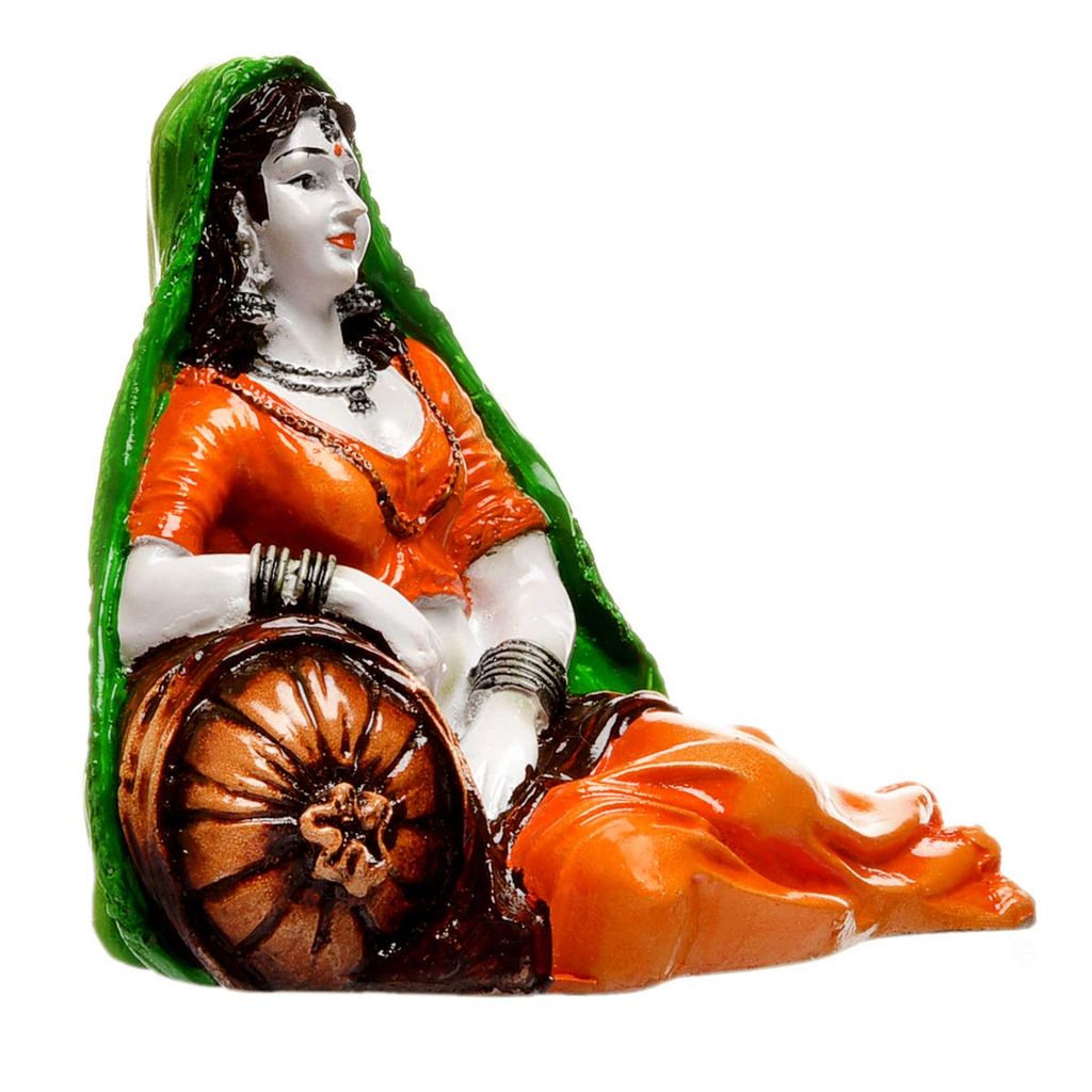Tabassum Bandnani Handicrafts - India Handcrafted Polyresine Rajasthani Lady in Resting Posture for Home Decor view 2