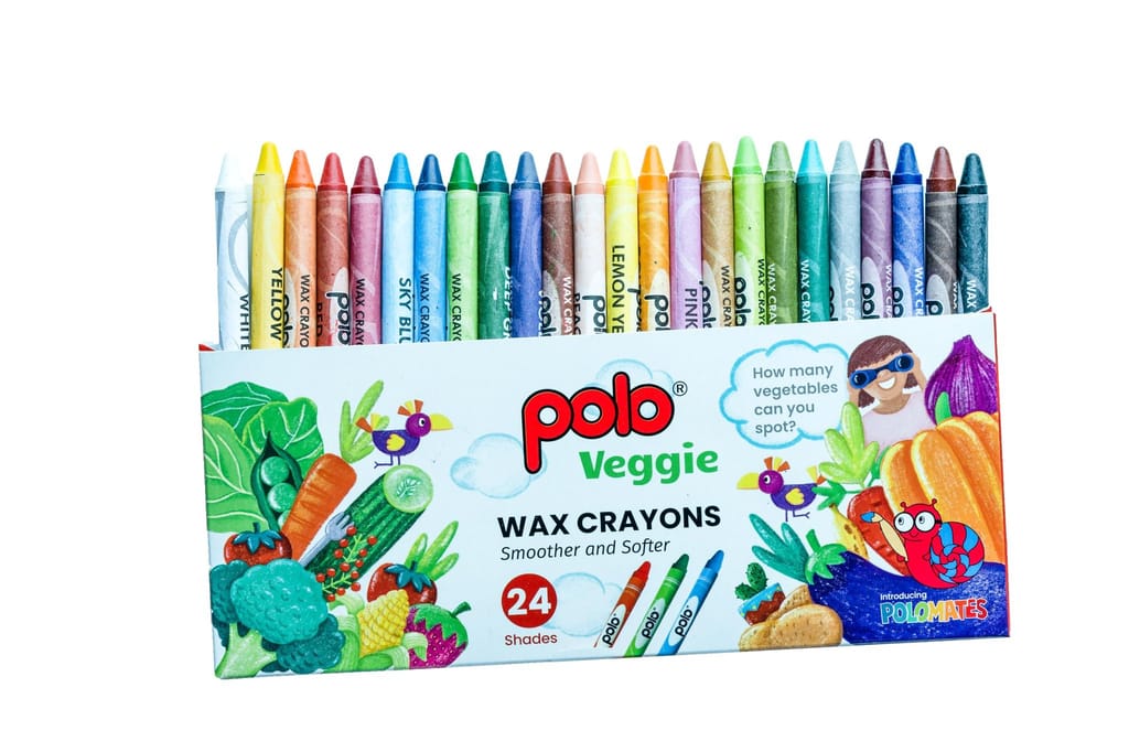 polo Wax Crayons - 24 Vibrant Shades 75mm Extra Long | Non-Toxic & Durable Crayons for Kids | Toddlers & Artists - Break-Resistant | Smooth Coloring for School & Craft Projects view 2