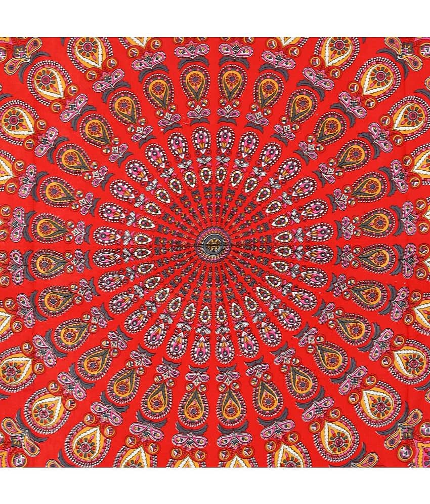 Cosito Cotton 1 Double Bedsheet with 2 Pillow Covers ( Red ) view 2