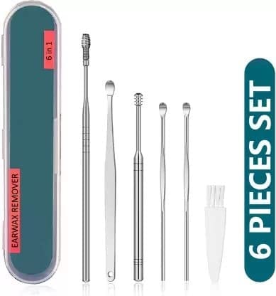 Elecsera Ear Cleaning Tools kit Ear Wax Cleaner Earwax Remover Stick Set Spring (100 g, Set of 6) view 2