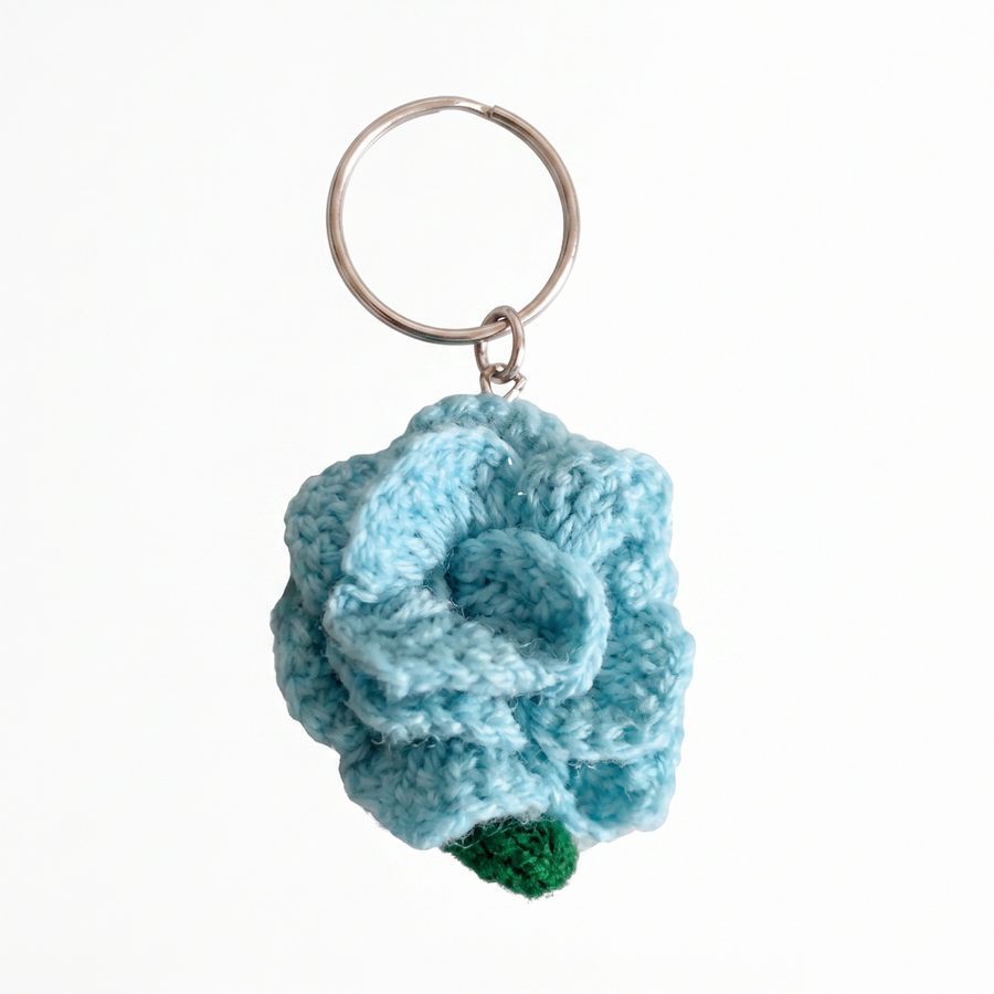 Handcrafted Crochet Flower Keychain