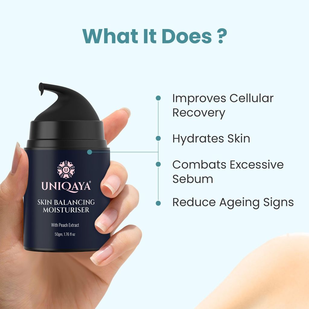 Uniqaya Moisturizer For Dry Skin | Face Moisturizer For Oily & Acne Prone Skin |Lightweight Moisturizer to Hydrate & Brighten Skin, Daily Care (Combination Skin) Pack Of 2 view 2