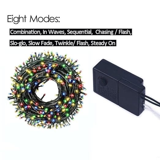 Multicolor Serial String Led Light with 8 Modes Changing Controller - Waterproof Serial Lights for Decoration Long | for Home,Diwali Decoration, Christmas,Patio Garden(12 Meter | Pack of 1) view 2